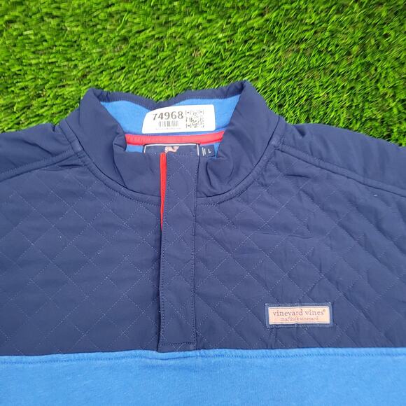 Vineyard-Vines Sweater Large 24x28 Baggy Crop Blue - Picture 14 of 14